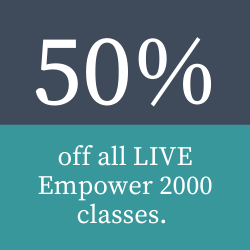 50% off all live classes